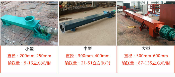 U型螺旋輸送小型，中型，大型產(chǎn)品展示